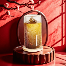 Glass Cup With Lid And Straw 16oz Ice Coffee Cup Skinny And Long Can Beer Cups Glass Set Drinking Glasses With Bamboo Lids Reusable Glass Cups