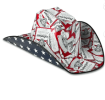 Budweiser Beer Label Cardboard Cowboy Hat in Red, Adult Unisex Cowboy Hat, OSFM