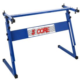5 CORE Keyboard Stand Z Style Adjustable Electric Piano Riser Foldable & Sturdy Lift Holder For 54 61 Keys Instruments Blue - KS Z1 BLU