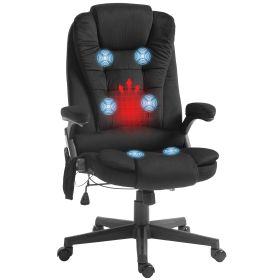 HOMCOM 6 Point Vibrating Massage Office Chair with Heat, Velvet High Back Executive Office Chair with Reclining Backrest, Padded Armrests and Rem