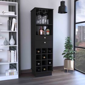 DEPOT E-SHOP Zircon Bar Cabinet Two Drawers, Black