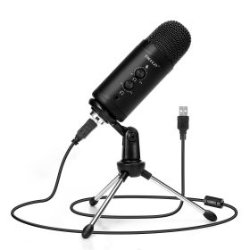 USB Recording Microphone for Computer Podcast: Zero Latency Monitoring Professional PC Mic Studio Cardioid Kit with Tripod Stand, Great for Gaming