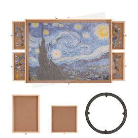 VEVOR 1000 Piece Puzzle Board with 6 Drawers and Cover, 29"x21.6" Rotating Wooden Jigsaw Puzzle Plateau, Portable Puzzle Accessories for Adults