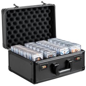 VEVOR Graded Card Storage Box, 4 Slots, Graded Sports Cards Holder Carrying Case with Coded Lock Foam Dividers