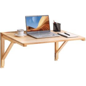 VEVOR Wall Mounted Folding Table, Wall Mounted Drop Leaf Tables, Solid Wood Floating Desk for Dining, Laundry Room, Office
