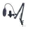 VEVOR USB Microphone, 192kHz/24-bit, Professional Condenser Microphone Kit, with Boom Arm Stand Pop Filter Shock Mount Mute Button Headphones Jack
