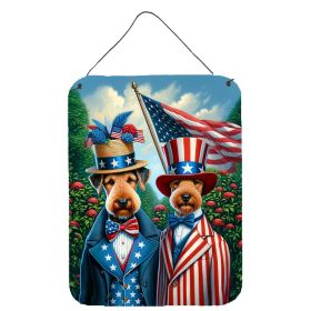 NEW All American Airedale Terrier Wall or Door Hanging Prints Aluminum Metal Sign Kitchen Wall Bar Bathroom Plaque Home Decor Front Door Plaque, 12x16