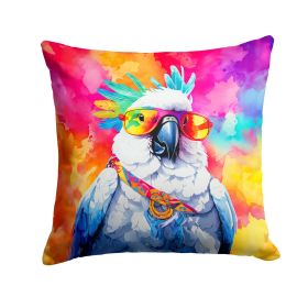 NEW Hippie Animal Cockatoo Throw Pillow Machine Washable, Indoor Outdoor Decorative Pillow for Couch, Bed or Patio, 14Hx14W