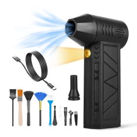 Compressed Air Duster with LED Light Up to 150000RPM Speed for PC Keyboard Cleaning High Speed Rechargeable Cordless Air Blower with 4 Speeds for Home
