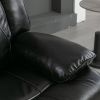 360Â° Swivel and Rocking Home Theater Recliner Manual Recliner Chair with a LED Light Strip for Living Room,Bedroom, Black