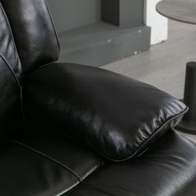 360Â° Swivel and Rocking Home Theater Recliner Manual Recliner Chair with a LED Light Strip for Living Room,Bedroom, Black