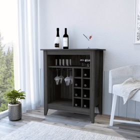 Bar Cabinet, One Open Drawer, One Open Shelf, Carbon Espresso