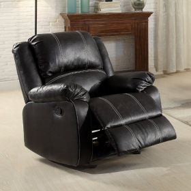 Zuriel Black Synthetic Leather Recliner Chair
