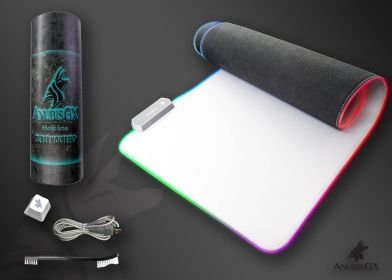 AnubisGX RGB Gaming Mouse Pad, XL Light Up Oversized Computer Gaming XL Desk Mat, 10 Type Glowing LED Pad, Large Waterproof Extended Mousepad Sur