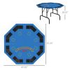 Soozier 47 Folding Octagon Poker Table with Cup Holders for Game Night Blue