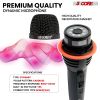 5 Core Handheld Microphone For Singing Pair ? Cardioid Vocal Mic ? w ON/Off Switch ? Included Detachable XLR Cable + Clip + Bag ? for Karaoke Recordin