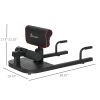 Soozier 3 in 1 Padded Push Up Sit Up Squat Machine, Home Gym Fitness Equipment, Black