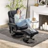 HOMCOM Massage Recliner Chair with Ottoman Footrest, 10 Vibration Points, 360Â° Swivel Reclining Chair