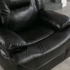 360Â° Swivel and Rocking Home Theater Recliner Manual Recliner Chair with a LED Light Strip for Living Room,Bedroom, Black