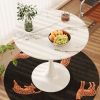 31.4 "round dining table, medieval white marble patterned tulip dining table, 2-3 person metal base dining table, easy to assemble casual coffee table