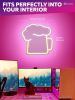 Neon Beer Signs Neon Lights 11.8x11.8 inch Led Neon Signs For Wall Decor USB Powered Led Signs For Bedroom Wall Yellow Neon Sign for Bar Casino Bar Ho