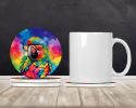 Hippie Animal Parrot Large Sandstone Coasters Pack of 4 Absorbent Round Coasters Decor Gifts for Men or Women, 4 in, Multicolor
