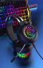 Wired microphone headband in-line headset pink game rainbow light-emitting computer 7.1 channel headset