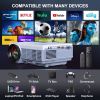 Projector with WiFi and Bluetooth, FUDONI 5G WiFi Native 1080P Projector 14000L 4K Supported