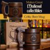 Beer Mug 20 OZ Valknut Viking mug Tankard Mug Beer stein Wooden beer mug Handmade Gifts for Men Fathers Day Christmas Birthday Gifts Norse & Celtic Me