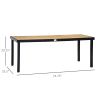 Outsunny 8 People Rectangular Pedestal Dining Table, with Aluminum Frame, All-Weather HDPE Wood Top, Foot Pads for Garden, Patio, Natural