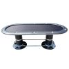 Elite 96" Poker Table for 10 Players Casino Games Oval with Speed Cloth Felt Playing Surface Pedestal Base Cup Holders Black