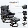 HOMCOM Massage Recliner Chair with Ottoman Footrest, 10 Vibration Points, 360Â° Swivel Reclining Chair