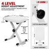 5 Core Keyboard Bench X Style Piano Stool Padded Adjustable Keyboards Chair - KBB 02 WH