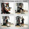 Multi Home Gym Equipment, Workout Station with Sit up Bench, Push up Stand, Dip Station, 143lbs Weights