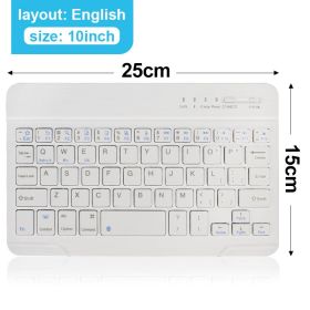 Mini Wireless Keyboard Bluetooth Keyboard For ipad Phone Tablet Russian Spainish Rechargeable keyboard For Android ios Windows (Color: 10 in white English, Ships From: China)