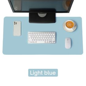 Large Size Office Desk Protector Mat PU Leather Waterproof Mouse Pad Desktop Keyboard Desk Pad Gaming Mousepad PC Accessories (Color: Light Blue, size: 70X35cm)