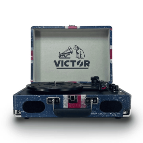 Victor Metro Plus Portable Dual Bluetooth Suitcase Turntable (Color: UK)