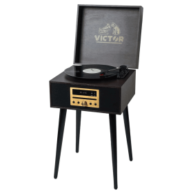 Victor Newbury 8-in-1 Music Center with Chair-Height Legs (Color: Espresso)
