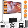 100inch/120inch Options Projector Screen with Stand 16:9 4K HD Rear Front Wrinkle-Free Portable And Foldable Movie Screen with Carry Bag For Indoor Ou