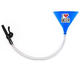 I Love Beer - Beer Bong Funnel with Valve (Tubing Size: 3 Feet, Color: Blue)