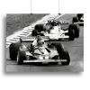 Niki Lauda leads James Hunt in the British Grand Prix 1976 Canvas Print or Poster