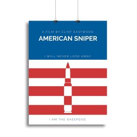 American Sniper Minimal Movie Canvas Print or Poster (Type: Poster Print, size: 40" x 26" / 100cm x 65cm (approx))