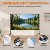 100inch/120inch Options Projector Screen with Stand 16:9 4K HD Rear Front Wrinkle-Free Portable And Foldable Movie Screen with Carry Bag For Indoor Ou