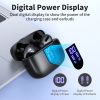 Bluetooth Headphones True Wireless Earbuds LED Power Display Earphones with Wireless Charging Case IPX5 Waterproof in-Ear Earbuds with Mic for TV Smar
