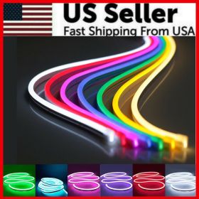 1M 2M 3M 5M 12V Flexible Sign Neon Lights Silicone Tube LED Strip Waterproof USA (Length: 2M - 6.6 FEET, Light Color: Ice Blue)