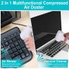 2-in-1 Cordless Vacuum Cleaner and Air Duster Rechargeable Handheld Compressed Air Duster Electric Air Blower Keyboard Cleaner For Car Home Office