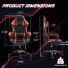 Video Game Chairs for Adults, PU Leather Gaming Chair with Footrest, 360Â°Swivel Adjustable Lumbar Pillow Gamer Chair
